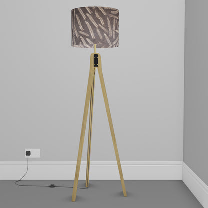 Oak Tripod Floor Lamp - P26 - Resistance Dyed Brown Fern