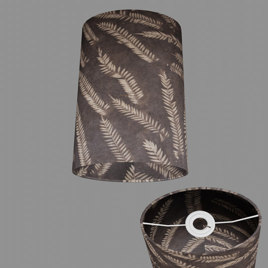Oval Lamp Shade - P26 - Resistance Dyed Brown Fern, 20cm(w) x 30cm(h) x 13cm(d)