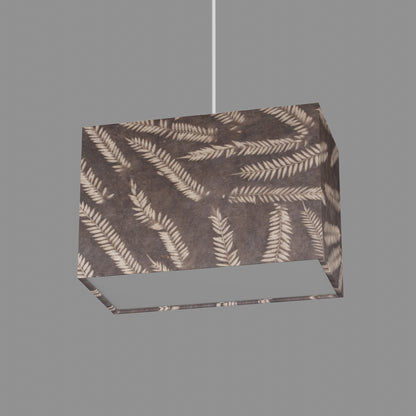 Rectangle Lamp Shade - P26 - Resistance Dyed Brown Fern, 30cm(w) x 20cm(h) x 15cm(d)