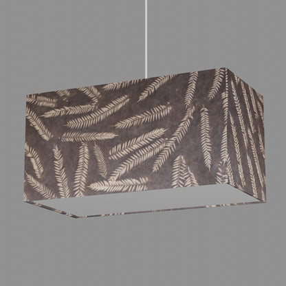 Rectangle Lamp Shade - P26 - Resistance Dyed Brown Fern, 50cm(w) x 25cm(h) x 25cm(d)