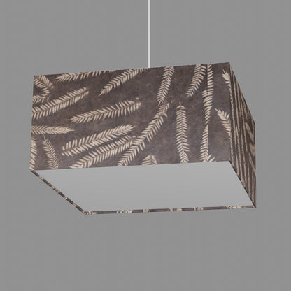 Square Lamp Shade - P26 - Resistance Dyed Brown Fern, 40cm(w) x 20cm(h) x 40cm(d)