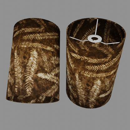 Drum Lamp Shade - P26 - Resistance Dyed Brown Fern, 20cm(d) x 30cm(h)