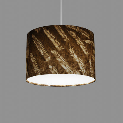 Drum Lamp Shade - P26 - Resistance Dyed Brown Fern, 30cm(d) x 20cm(h)