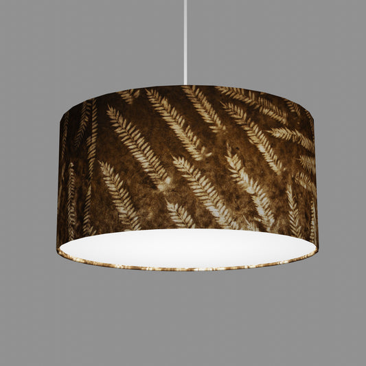 Drum Lamp Shade - P26 - Resistance Dyed Brown Fern, 40cm(d) x 20cm(h)