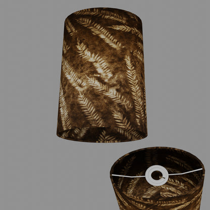 Oval Lamp Shade - P26 - Resistance Dyed Brown Fern, 20cm(w) x 30cm(h) x 13cm(d)