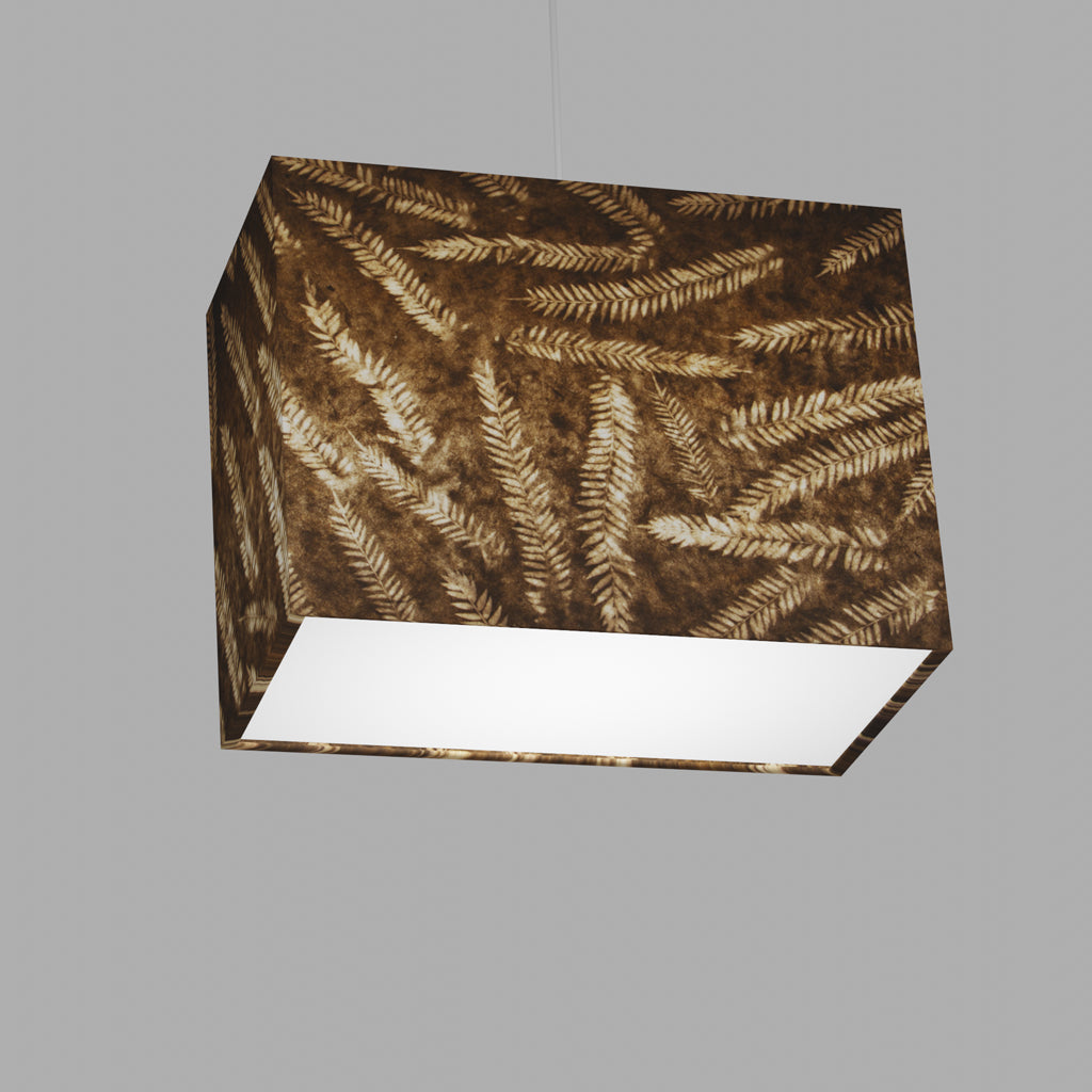 Rectangle Lamp Shade - P26 - Resistance Dyed Brown Fern, 40cm(w) x 30cm(h) x 20cm(d)