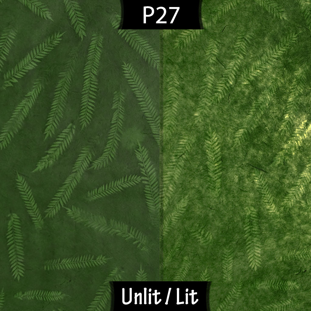 Rectangle Lamp Shade - P27 - Resistance Dyed Green Fern, 50cm(w) x 25cm(h) x 25cm(d)
