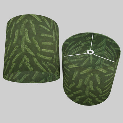Drum Lamp Shade - P27 - Resistance Dyed Green Fern, 40cm(d) x 40cm(h)