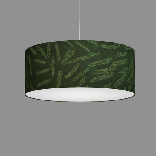 Drum Lamp Shade - P27 - Resistance Dyed Green Fern, 50cm(d) x 20cm(h)