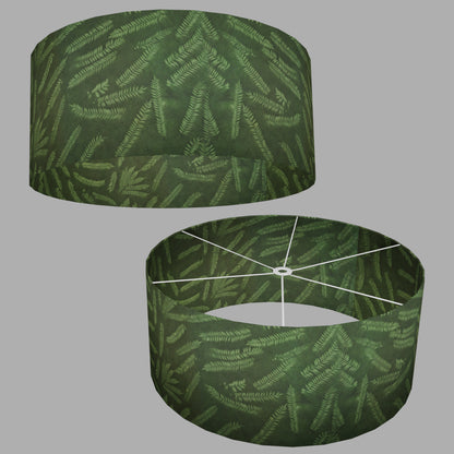 Drum Lamp Shade - P27 - Resistance Dyed Green Fern, 70cm(d) x 30cm(h)