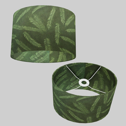 Oval Lamp Shade - P27 - Resistance Dyed Green Fern, 30cm(w) x 20cm(h) x 22cm(d)