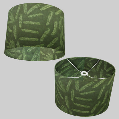 Oval Lamp Shade - P27 - Resistance Dyed Green Fern, 40cm(w) x 30cm(h) x 30cm(d)