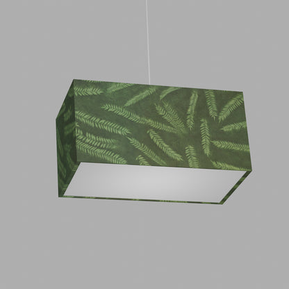 Rectangle Lamp Shade - P27 - Resistance Dyed Green Fern, 40cm(w) x 20cm(h) x 20cm(d)
