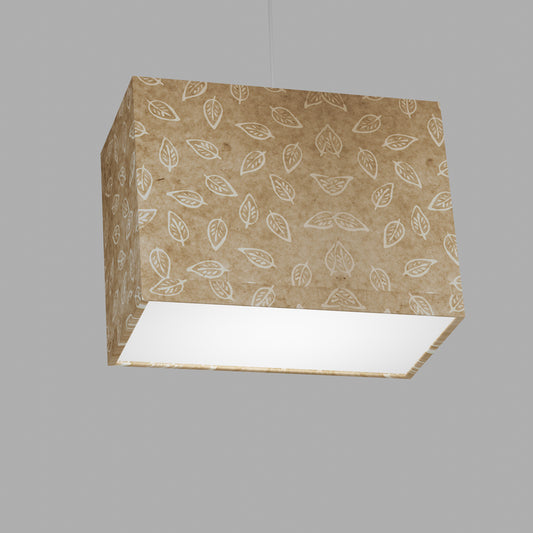 Rectangle Lamp Shade - P28 - Batik Leaf on Natural, 40cm(w) x 30cm(h) x 20cm(d)