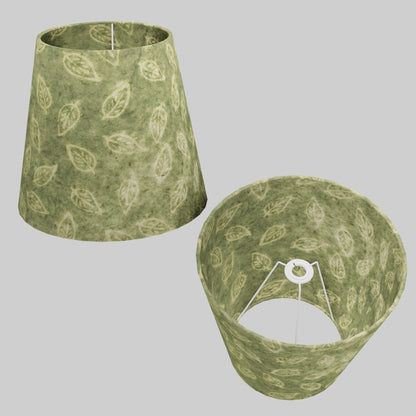Conical Lamp Shade P29 - Batik Leaf on Green, 23cm(top) x 35cm(bottom) x 31cm(height)