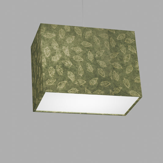 Rectangle Lamp Shade - P29 - Batik Leaf on Green, 40cm(w) x 30cm(h) x 20cm(d)