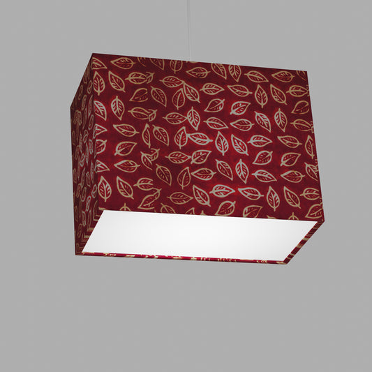 Rectangle Lamp Shade - P30 - Batik Leaf on Red, 40cm(w) x 30cm(h) x 20cm(d)