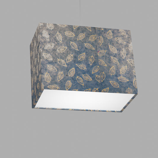 Rectangle Lamp Shade - P31 - Batik Leaf on Blue, 40cm(w) x 30cm(h) x 20cm(d)