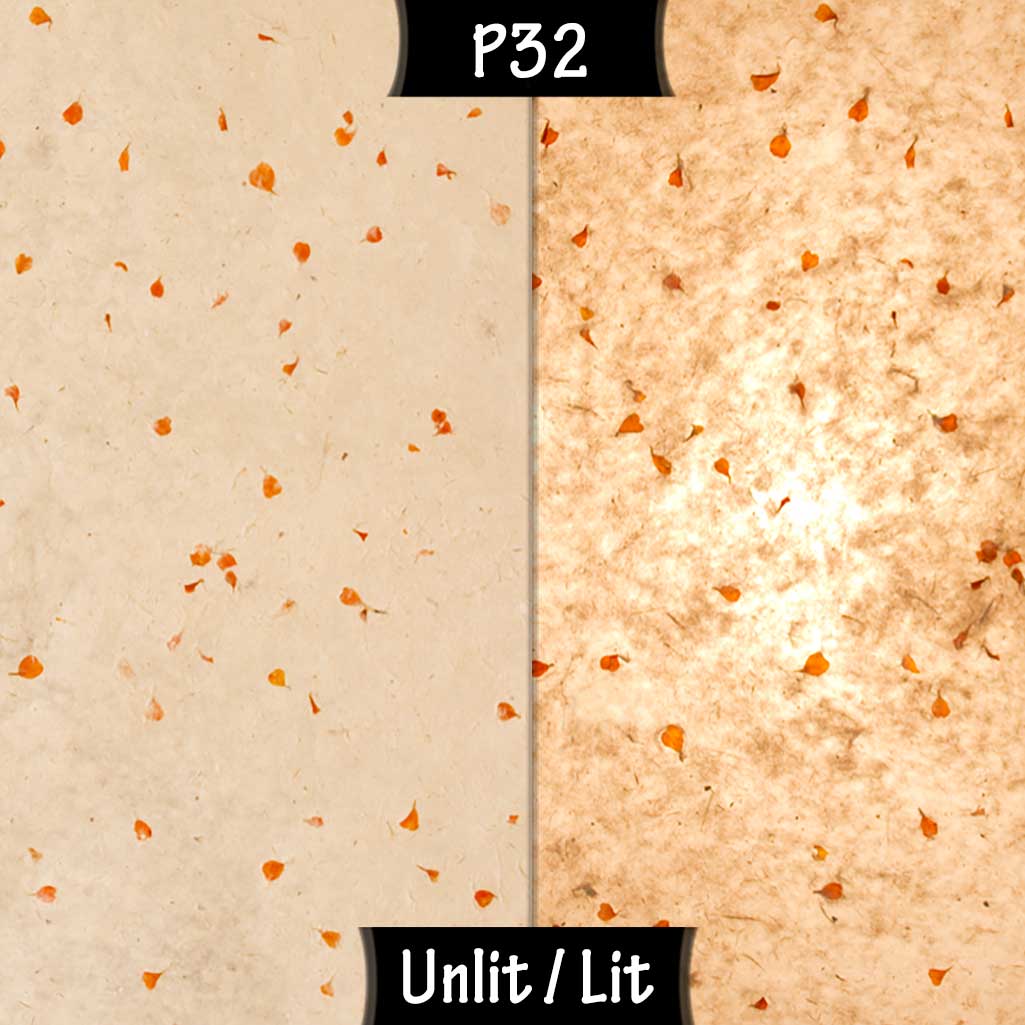 Wall Light - P32 - Marigold Petals on Natural Lokta, 36cm(wide) x 20cm(h) - Imbue Lighting