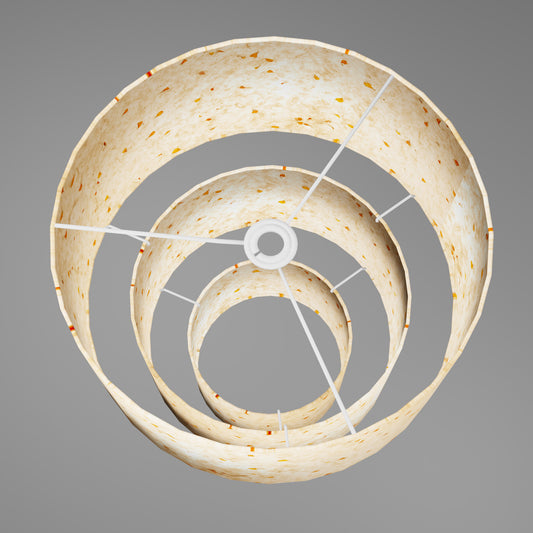 3 Tier Lamp Shade - P32 - Marigold Petals on Natural Lokta, 40cm x 20cm, 30cm x 17.5cm & 20cm x 15cm