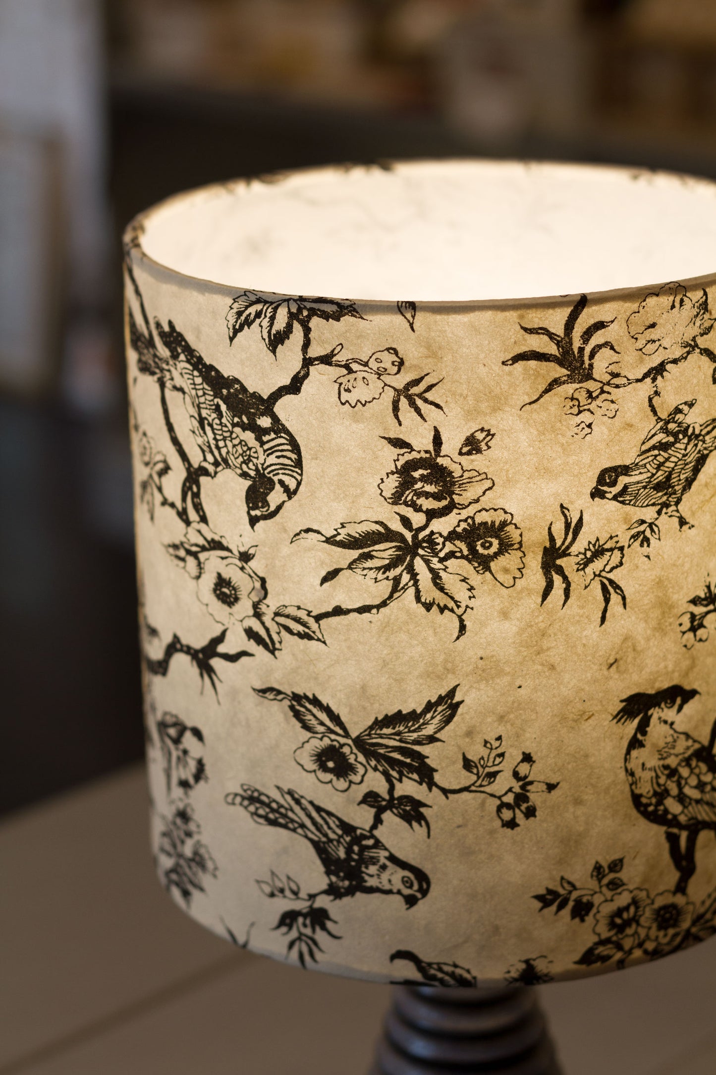 Free Standing Table Lamp Small - P41 - Oriental Birds