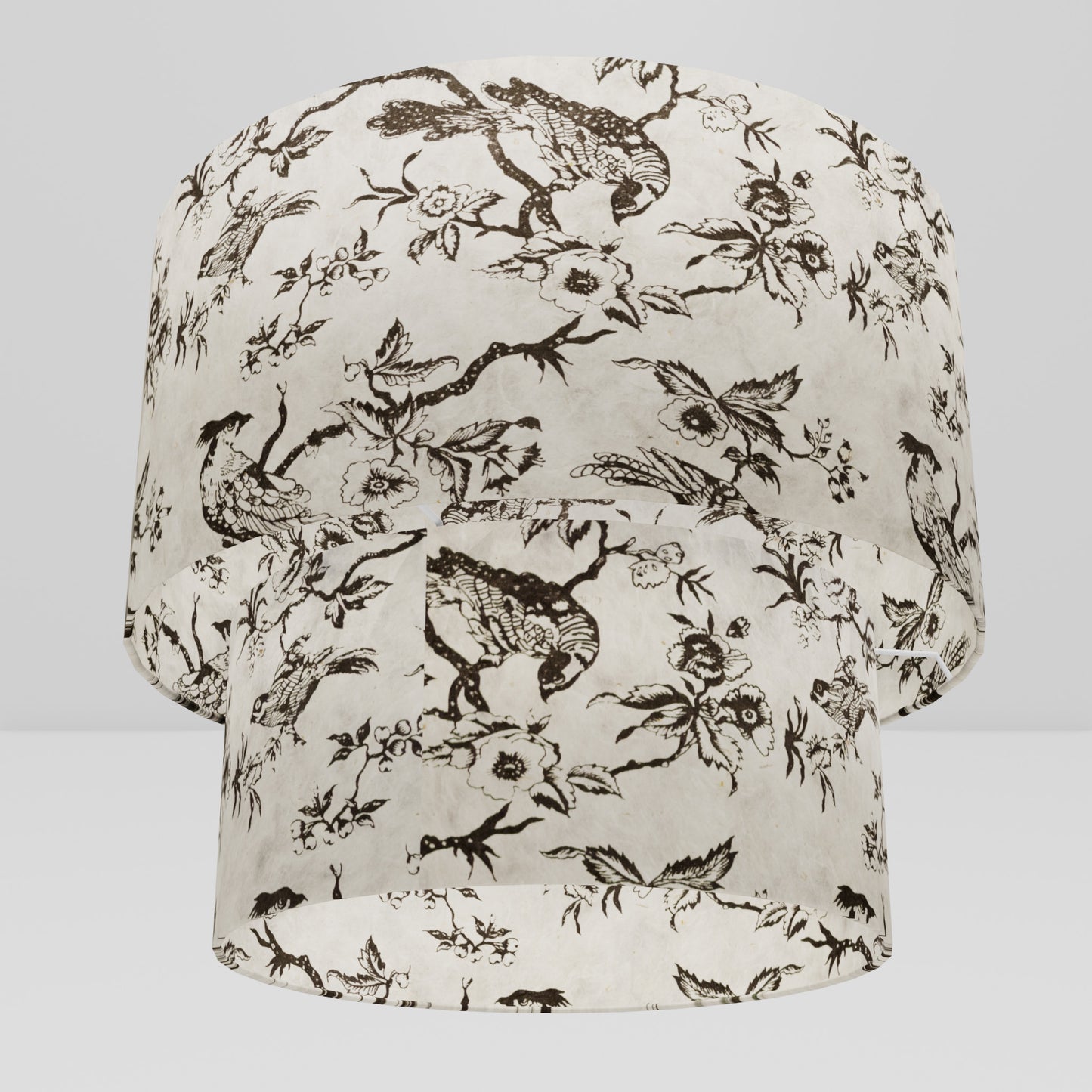 2 Tier Lamp Shade - P41 - Oriental Birds, 40cm x 20cm & 30cm x 15cm