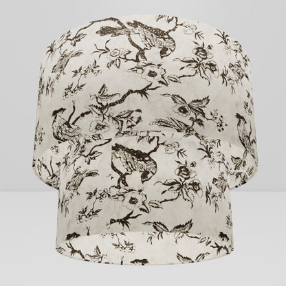 2 Tier Lamp Shade - P41 - Oriental Birds, 40cm x 20cm & 30cm x 15cm