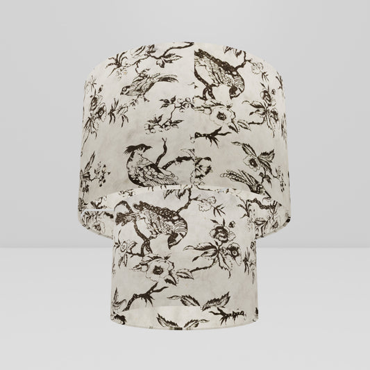 2 Tier Lamp Shade - P41 - Oriental Birds, 30cm x 20cm & 20cm x 15cm