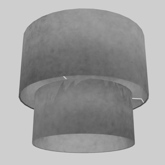 2 Tier Lamp Shade - P53 - Pewter Grey, 40cm x 20cm & 30cm x 15cm
