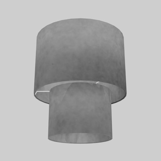 2 Tier Lamp Shade - P53 - Pewter Grey, 30cm x 20cm & 20cm x 15cm