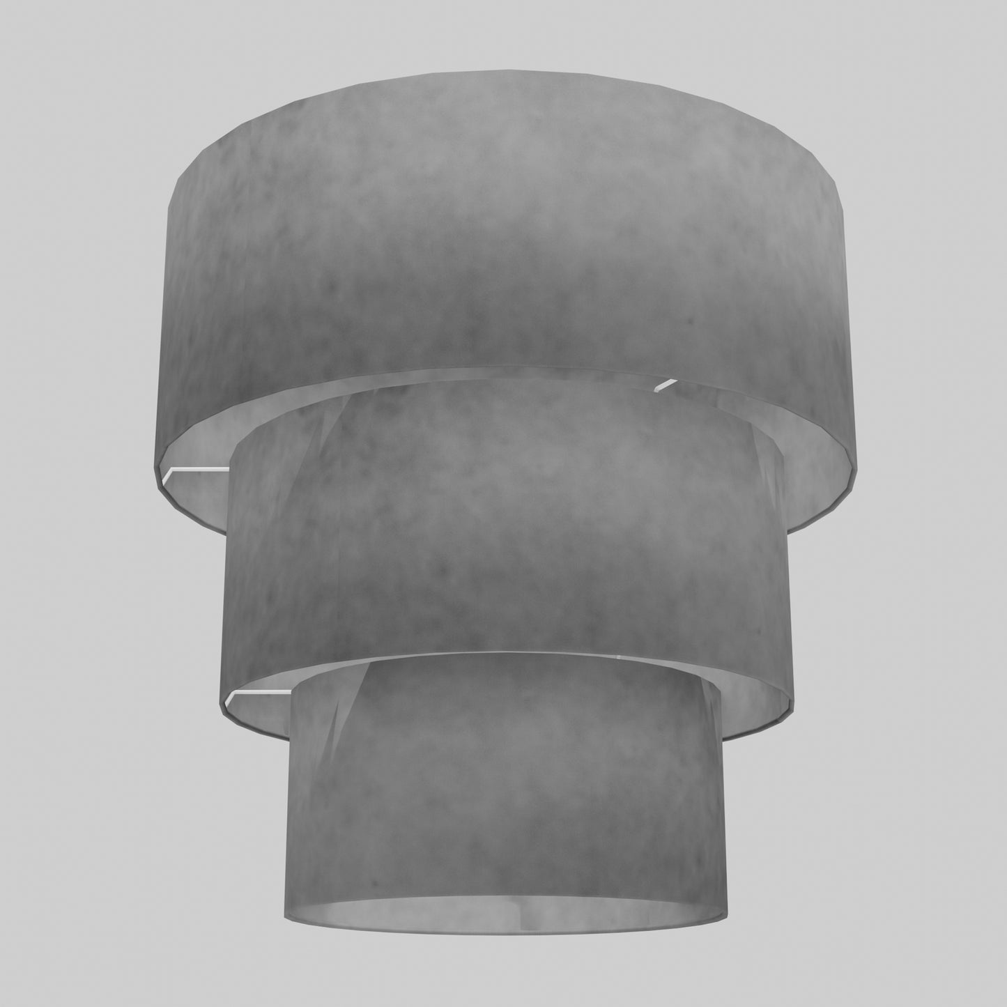 3 Tier Lamp Shade - P53 - Pewter Grey, 50cm x 20cm, 40cm x 17.5cm & 30cm x 15cm
