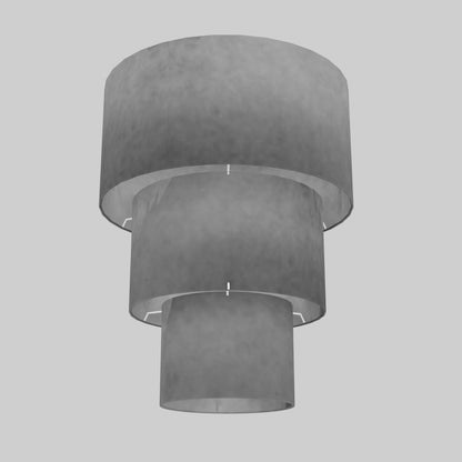 3 Tier Lamp Shade - P53 - Pewter Grey, 40cm x 20cm, 30cm x 17.5cm & 20cm x 15cm