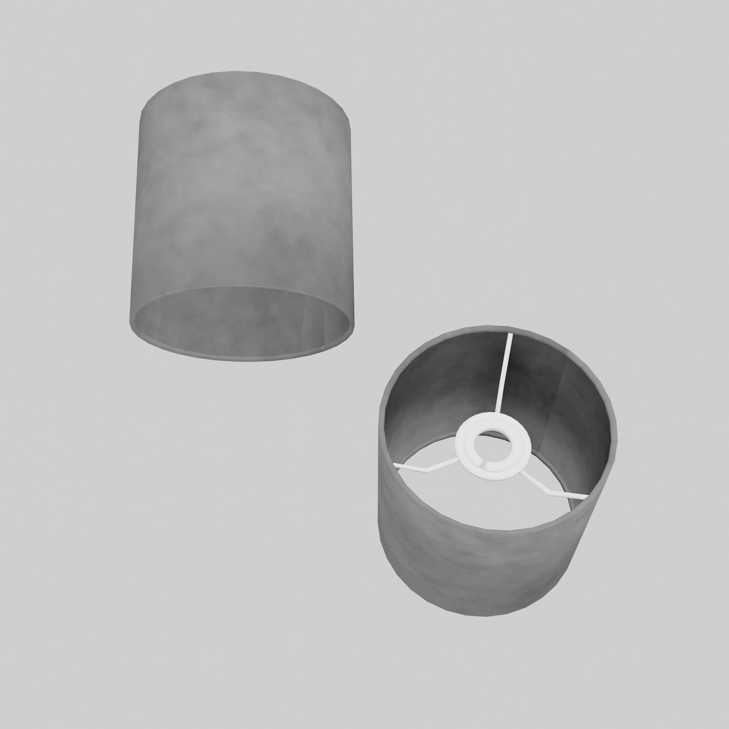 Drum Lamp Shade - P53 ~ Pewter Grey Lokta, 15cm(diameter)