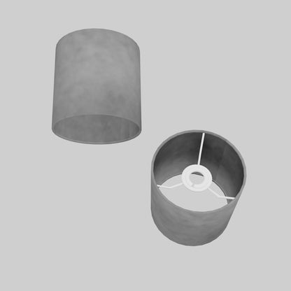 Drum Lamp Shade - P53 ~ Pewter Grey Lokta, 15cm(diameter)