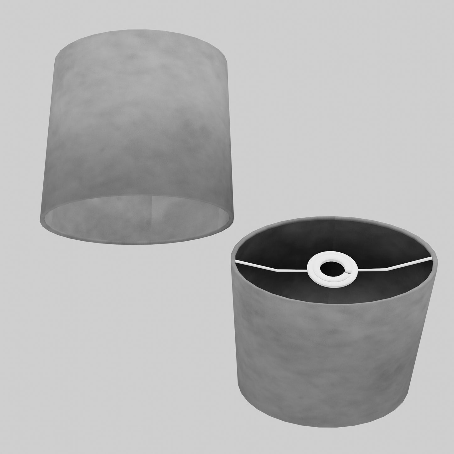 Oval Lamp Shade - P53 - Pewter Grey, 20cm(w) x 20cm(h) x 13cm(d)