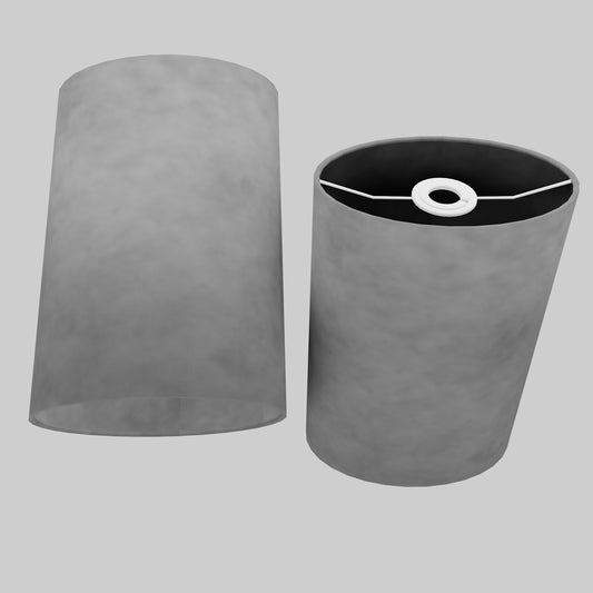 Oval Lamp Shade - P53 - Pewter Grey, 20cm(w) x 30cm(h) x 13cm(d)