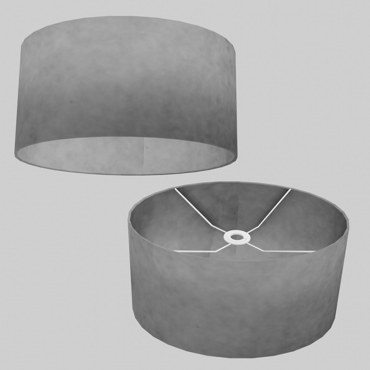 Oval Lamp Shade - P53 - Pewter Grey, 40cm(w) x 20cm(h) x 30cm(d)
