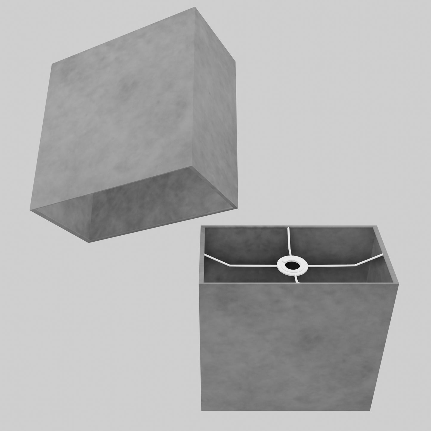 Rectangle Lamp Shade - P53 - Pewter Grey, 30cm(w) x 30cm(h) x 15cm(d)