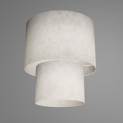 2 Tier Lamp Shade - P54 - Natural Lokta, 30cm x 20cm & 20cm x 15cm