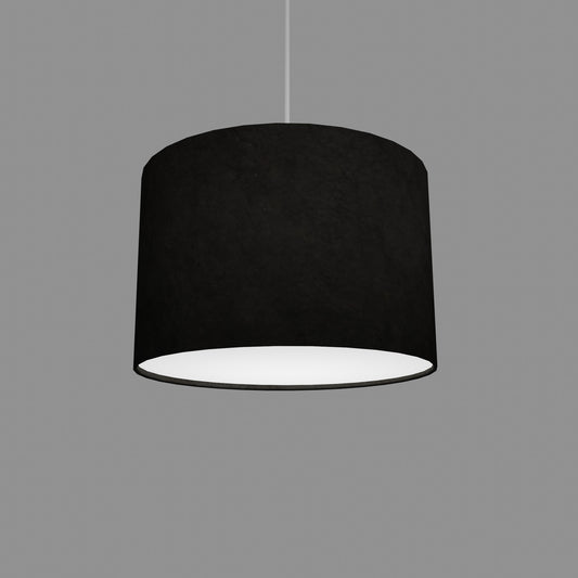 Drum Lamp Shade - P55 - Black Lokta, 30cm(d) x 20cm(h)