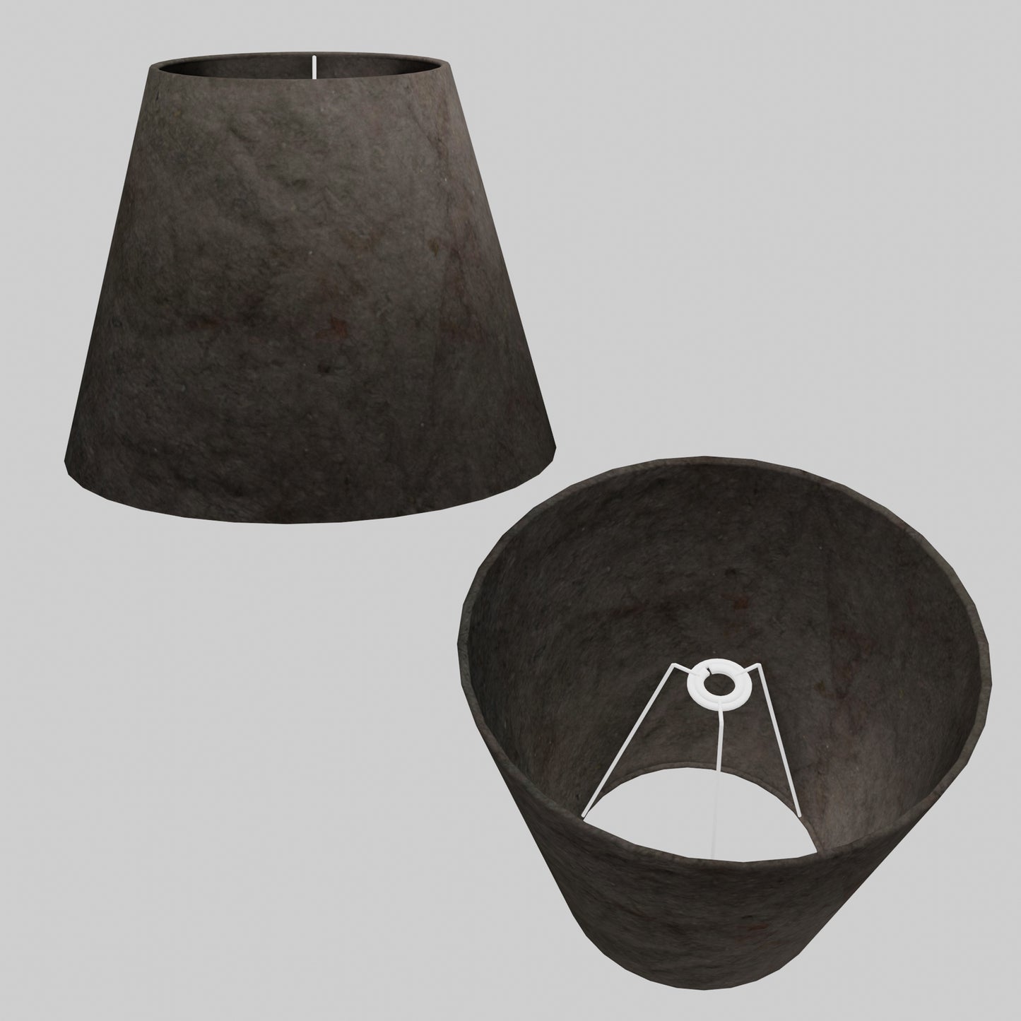 Conical Lamp Shade P55 - Black Lokta, 23cm(top) x 40cm(bottom) x 31cm(height)