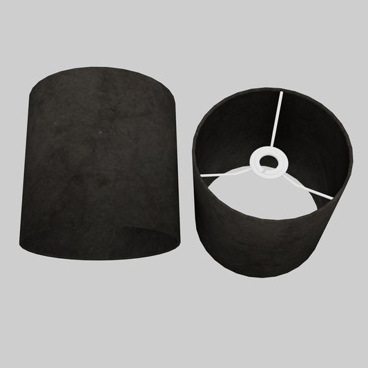 Drum Lamp Shade - P55 - Black Lokta, 20cm(d) x 20cm(h)