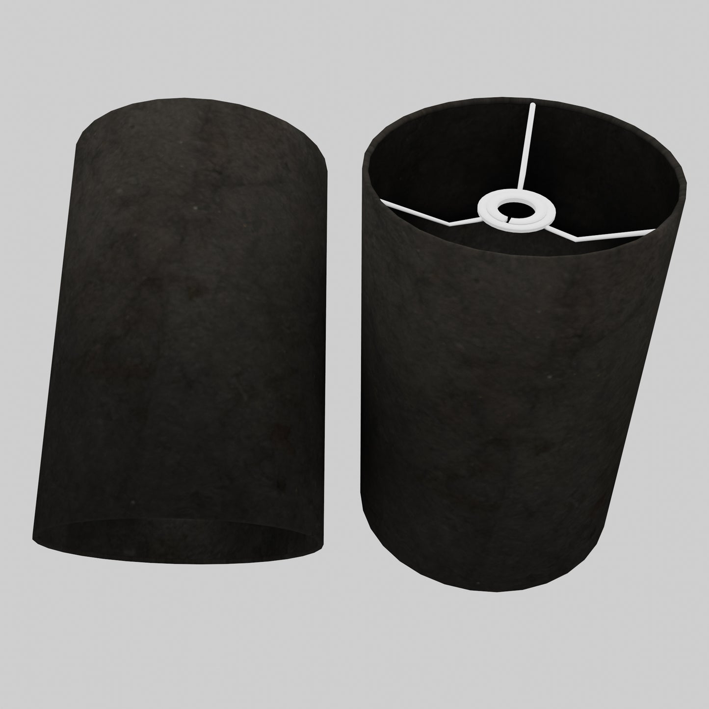 Drum Lamp Shade - P55 - Black Lokta, 20cm(d) x 30cm(h)