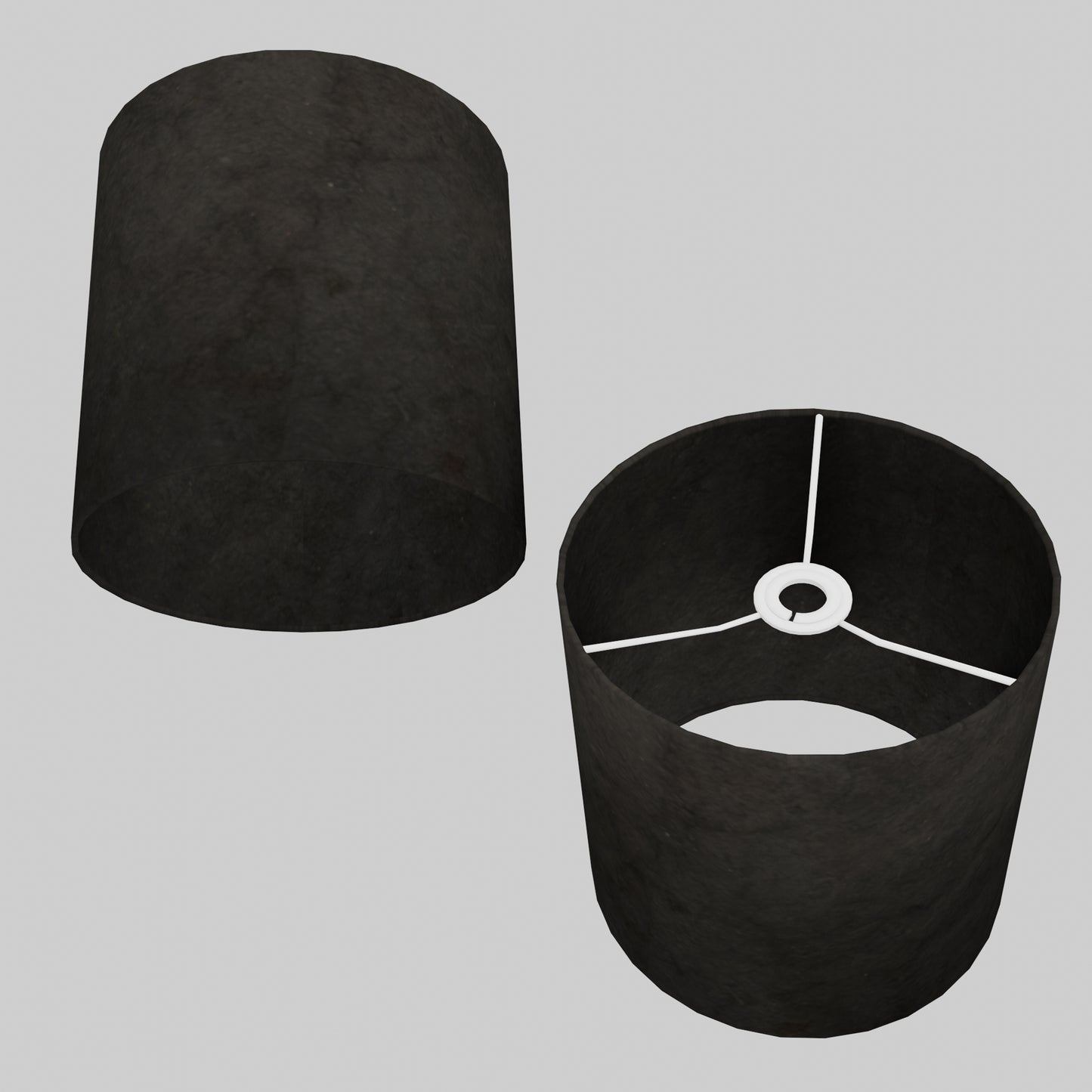 Drum Lamp Shade - P55 - Black Lokta, 25cm x 25cm