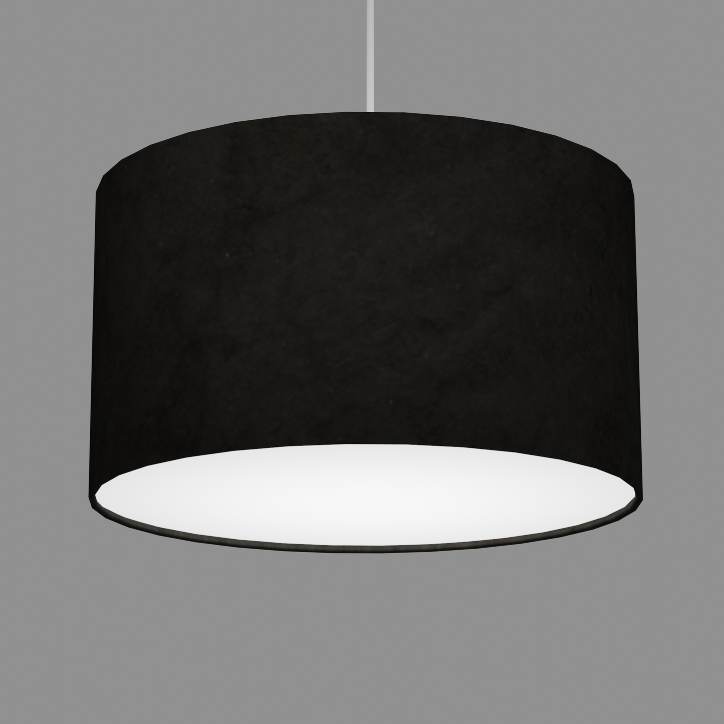 Drum Lamp Shade - P55 - Black Lokta, 35cm(d) x 20cm(h)