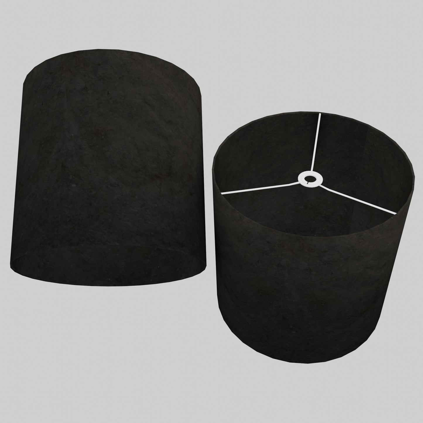 Drum Lamp Shade - P55 - Black Lokta, 40cm(d) x 40cm(h)