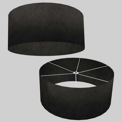 Drum Lamp Shade - P55 - Black Lokta, 70cm(d) x 30cm(h)