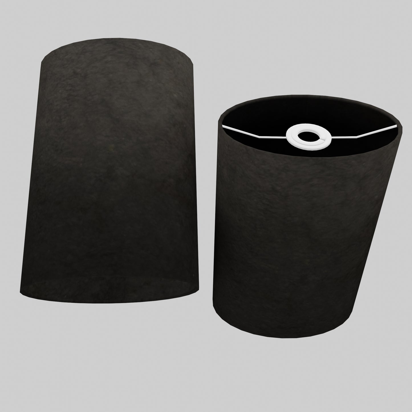 Oval Lamp Shade - P55 - Black Lokta, 20cm(w) x 30cm(h) x 13cm(d)