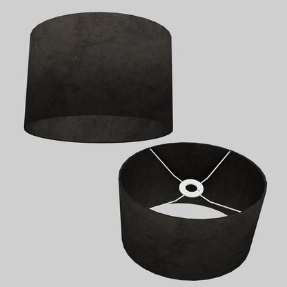 Oval Lamp Shade - P55 - Black Lokta, 30cm(w) x 20cm(h) x 22cm(d)