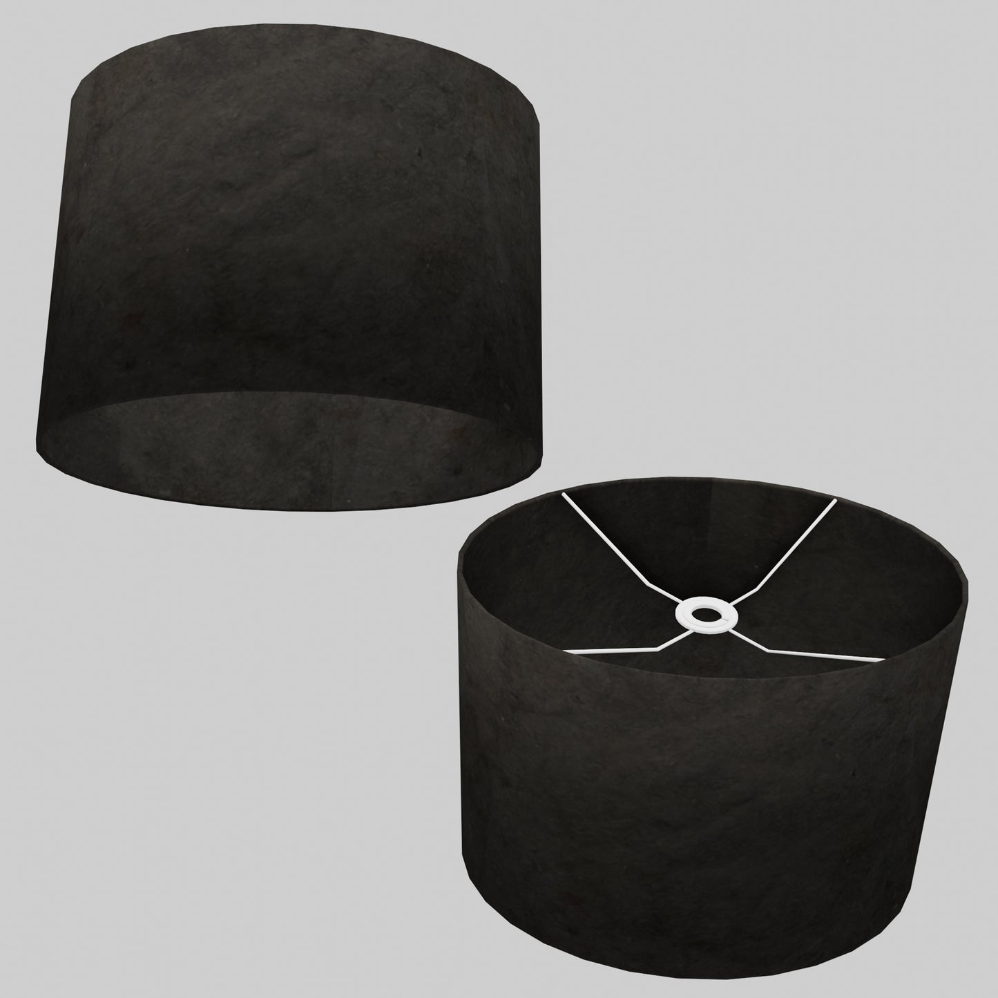 Oval Lamp Shade - P55 - Black Lokta, 40cm(w) x 30cm(h) x 30cm(d)